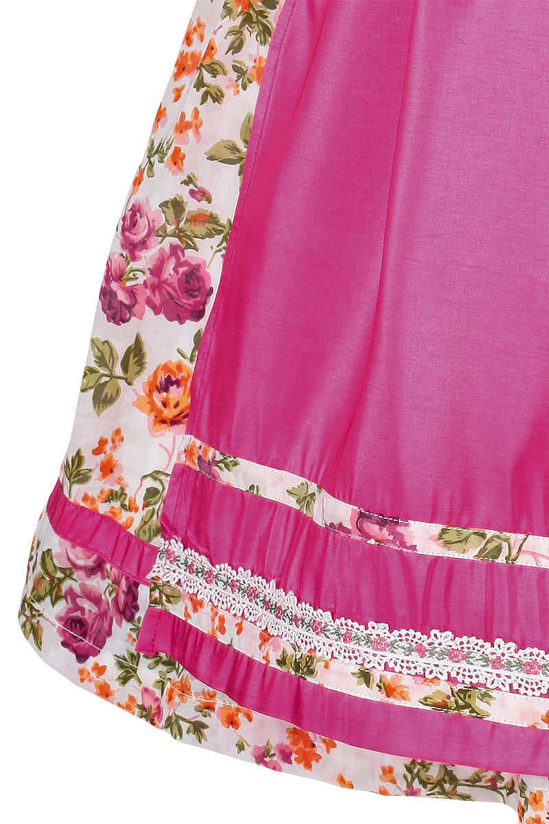 kurzes Blumenprint-Dirndl pink Bild 2