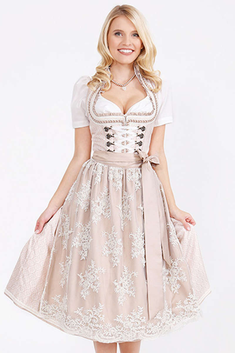 Dirndl mit Doppelschrze creme Bild 2