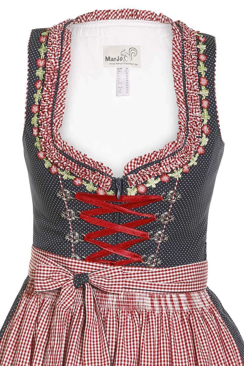 Dirndl Mini Blau Rot Bild 2