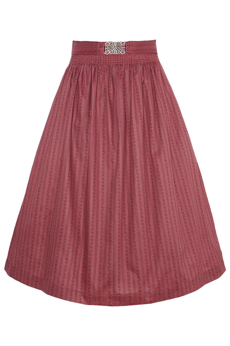 Dirndl-Schrze 65cm mit Broschen-Schliee Rosenholz Bordeaux