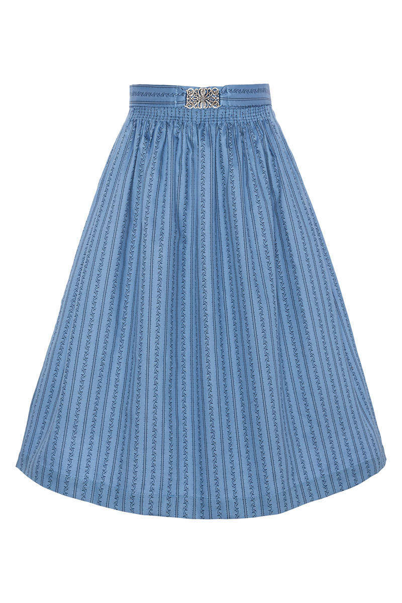 Dirndl-Schrze 65cm mit Broschen-Schliee Salzburger Blau