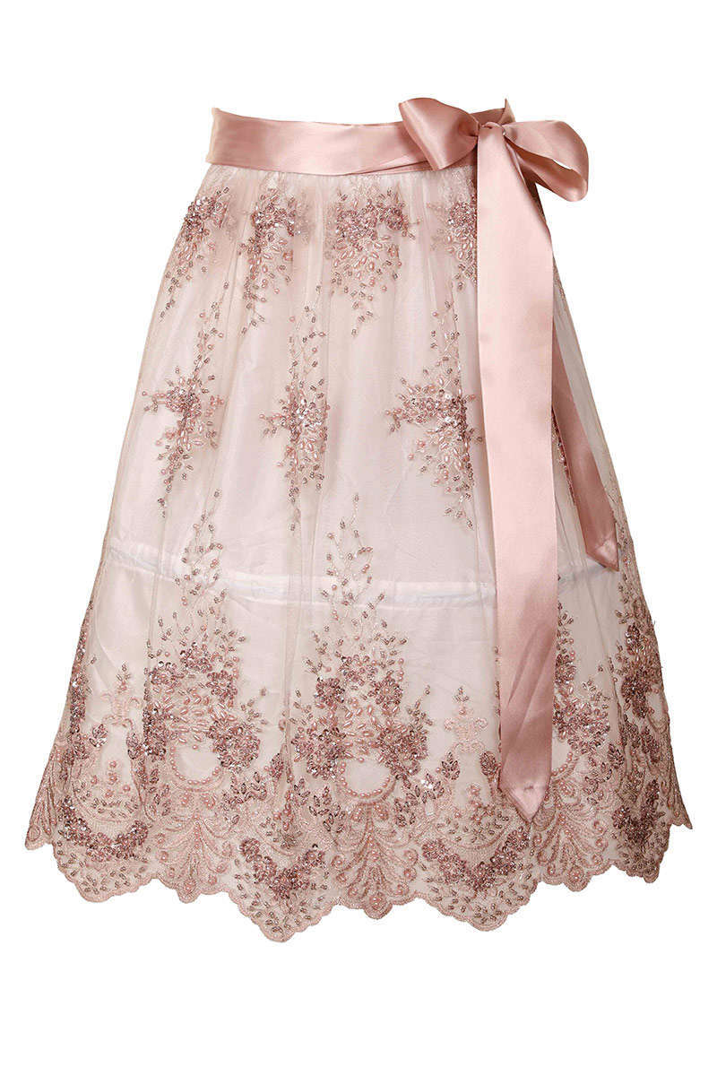 Dirndl-Spitzenschrze 65 cm dusty rose