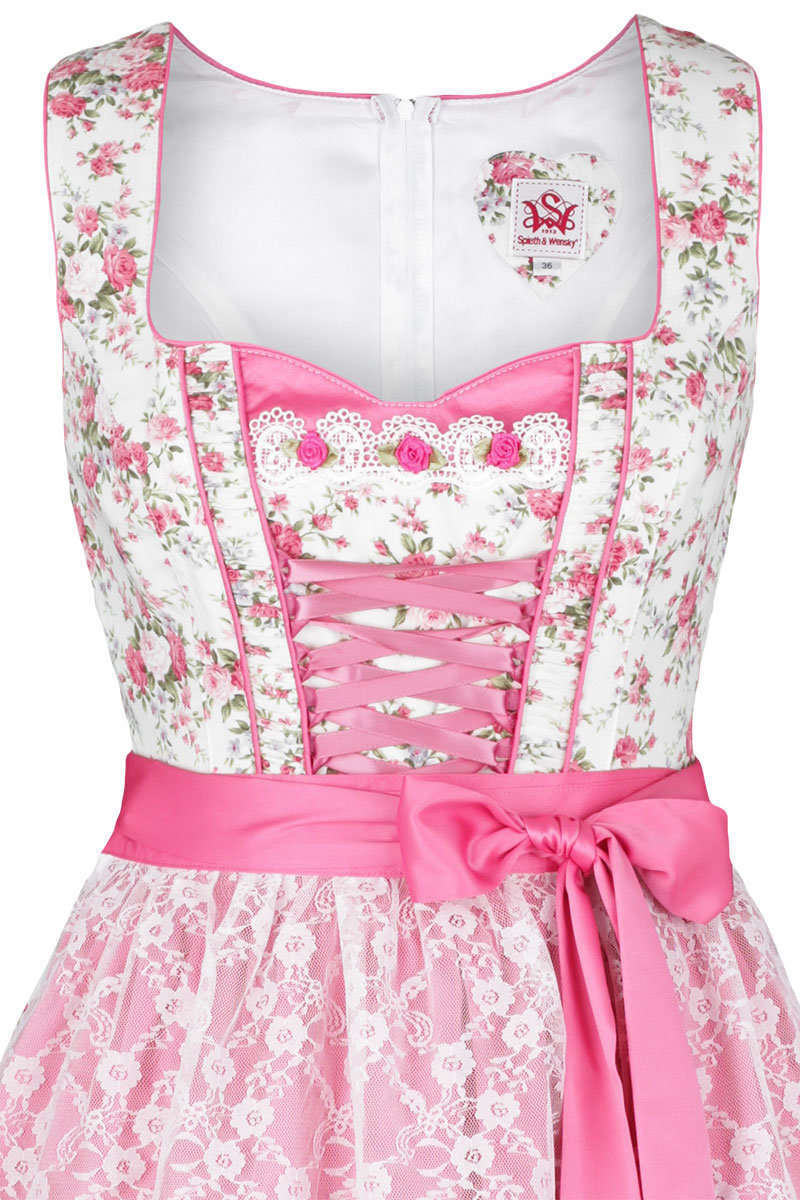 Dirndl Spitzen-/ Doppelschrze Blumen rosa Bild 2