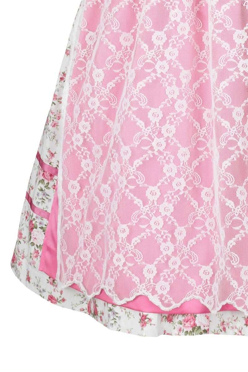 Dirndl Spitzen-/ Doppelschrze Blumen rosa Bild 2