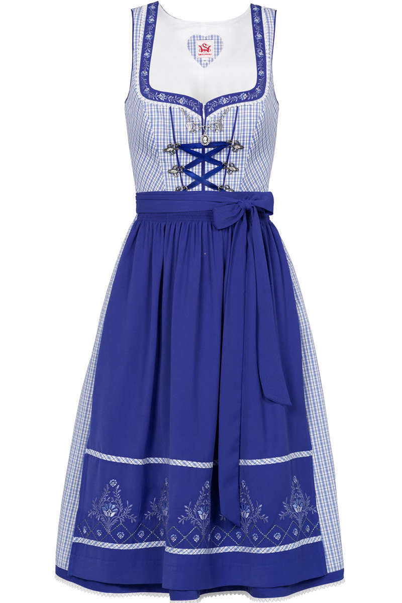 Dirndl midi kariert Blau