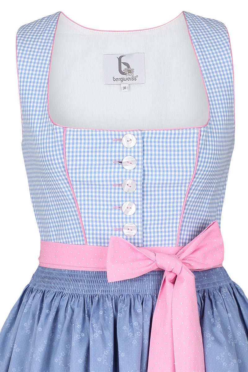 Dirndl kurz Pastellfarben blau rosa Bild 2