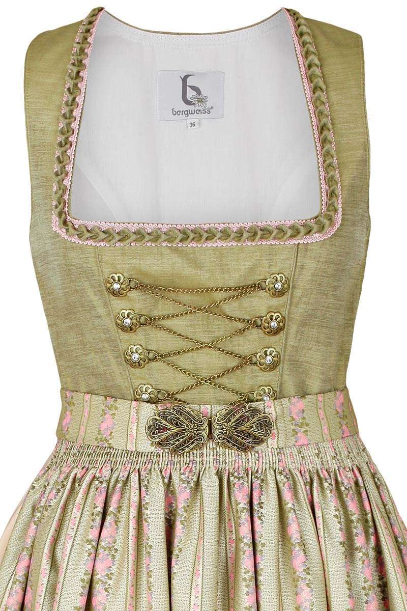 Dirndl mit Schrzenbrosche grn ros Bild 2