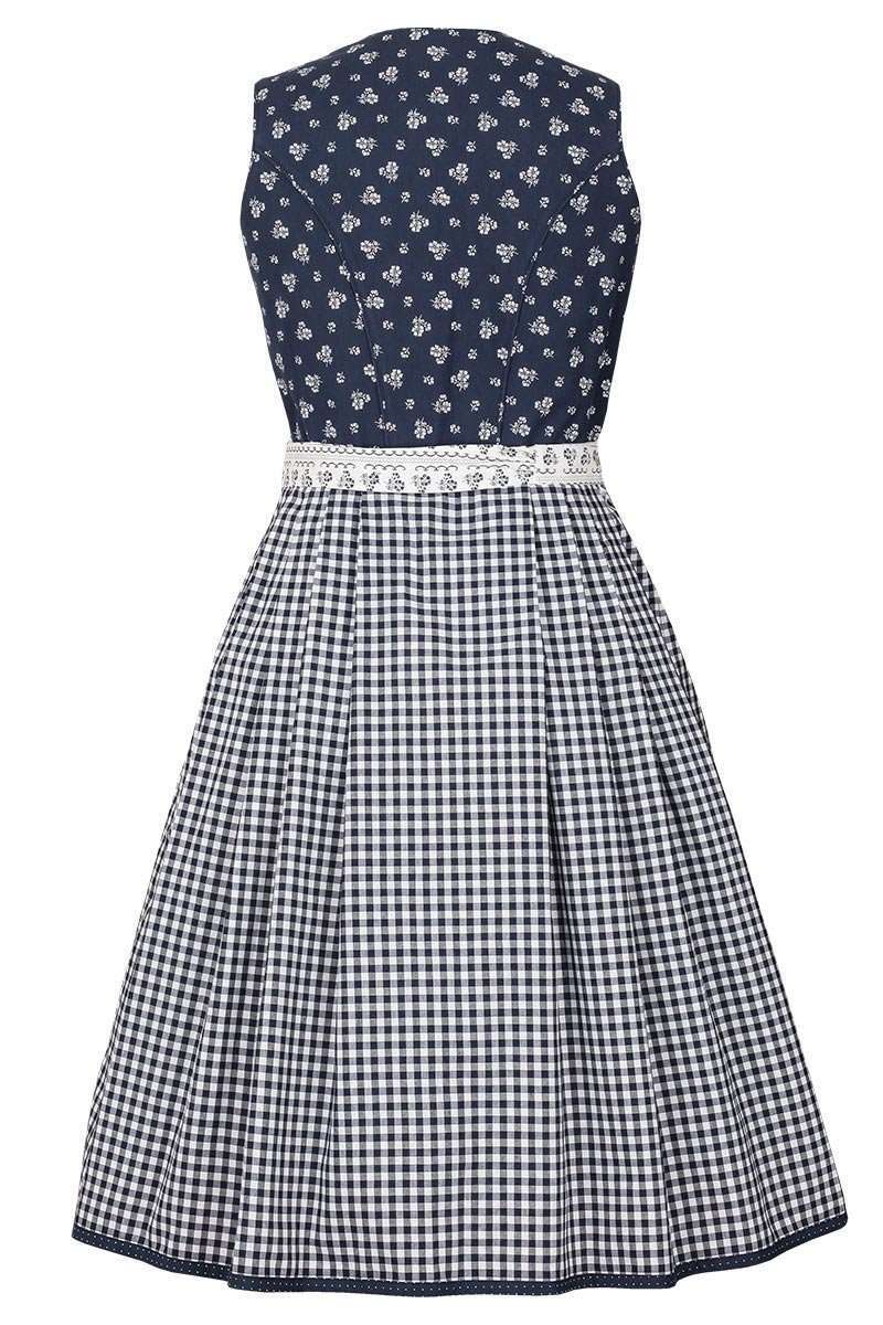 Baumwolldirndl kurz blau weiss Bild 2