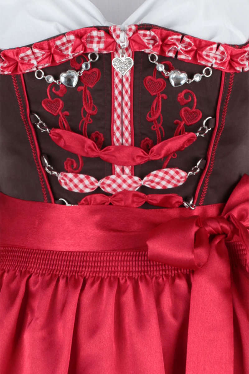 Dirndl kurz rot braun Bild 2