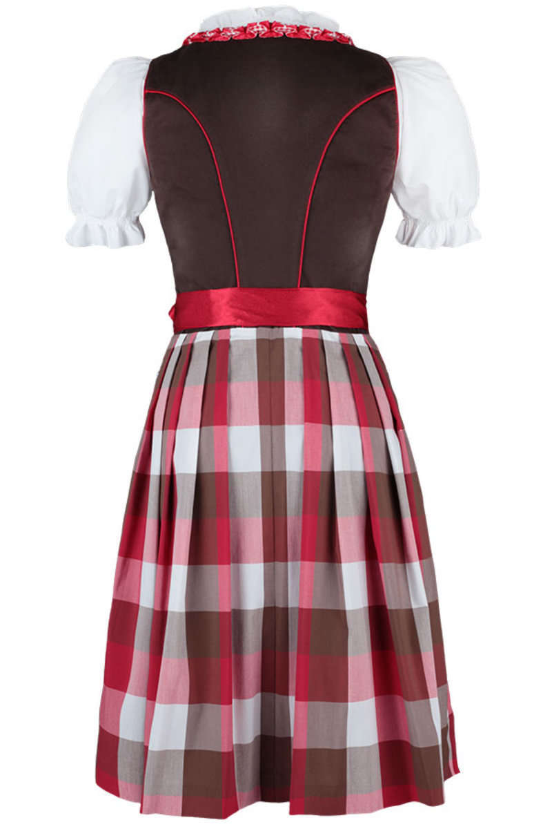 Dirndl kurz rot braun Bild 2