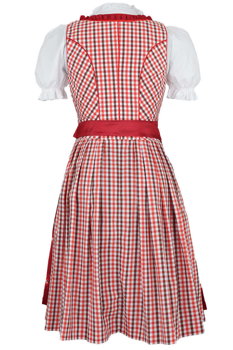 Dirndl kurz rot-wei-schwarz kariert Bild 2