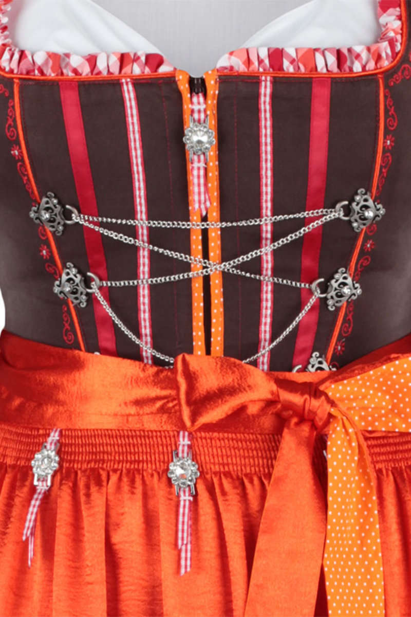 Dirndl mittel orange braun Bild 2