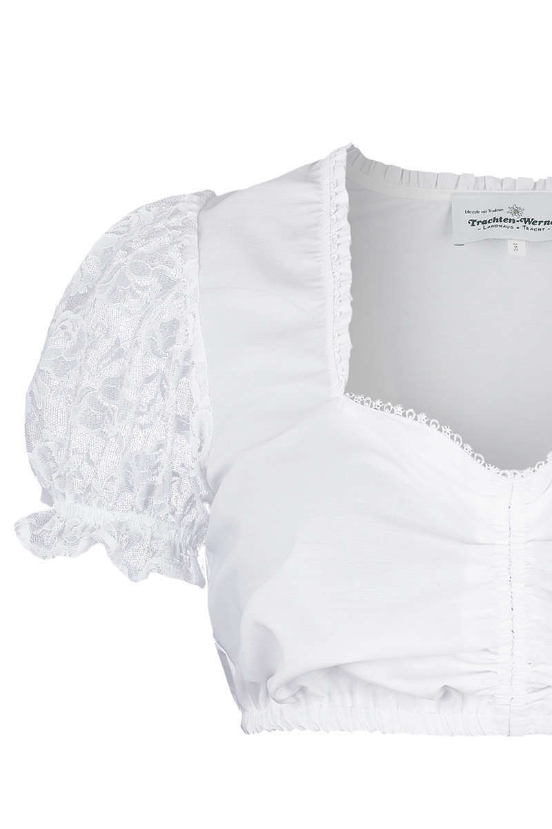 Dirndlbluse Spitzenrmel weiss Bild 2