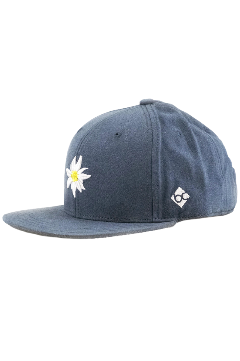 Cap 'Edelwei Leinen' flat wacholderblau