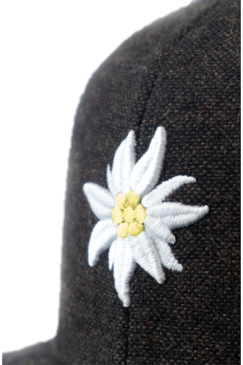 Edelwei-Cap Flanell Snapback dunkelbraun Bild 2