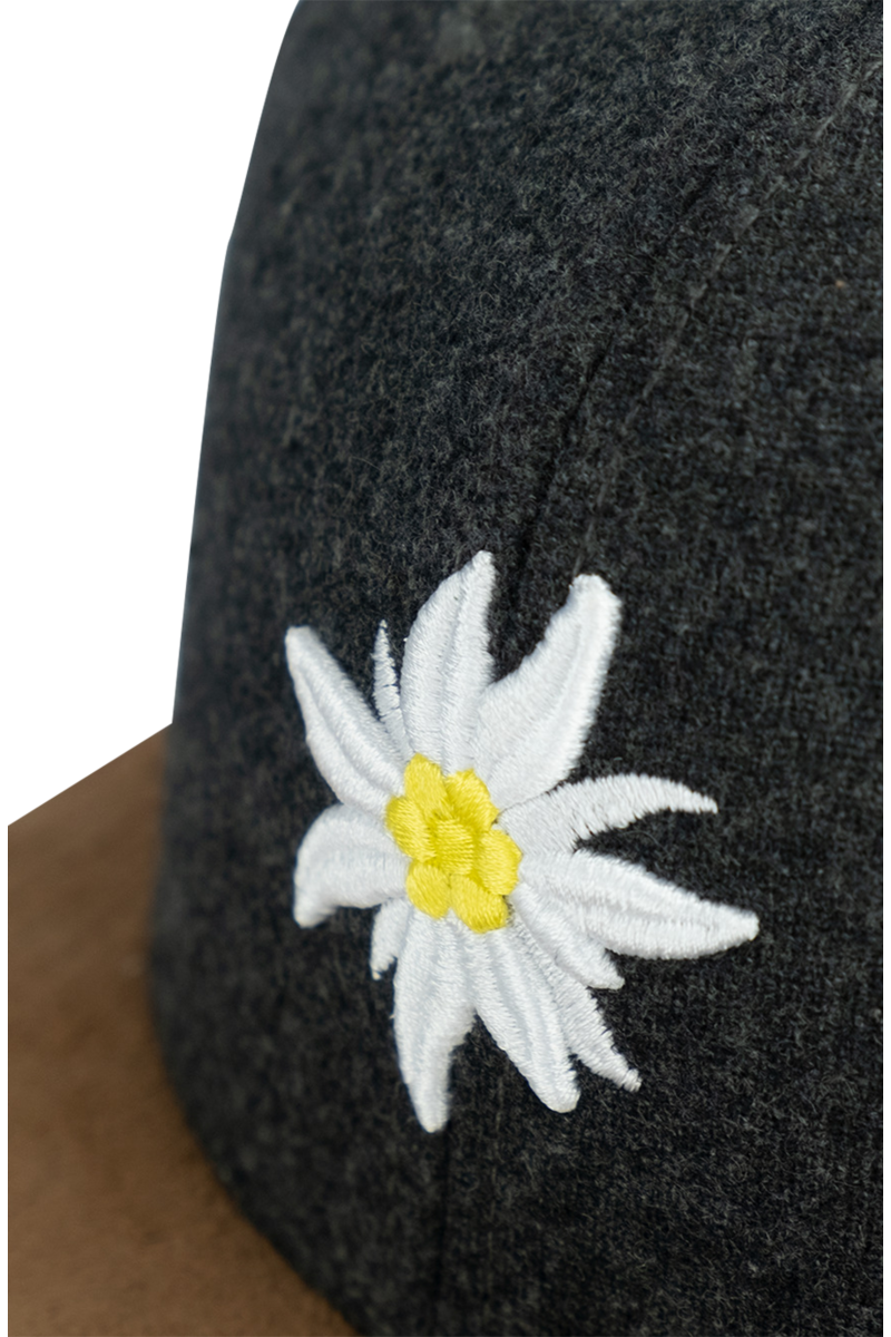 Cap Snapback 'Edelwei Klassik Wildleder' dunkelgrau Bild 2