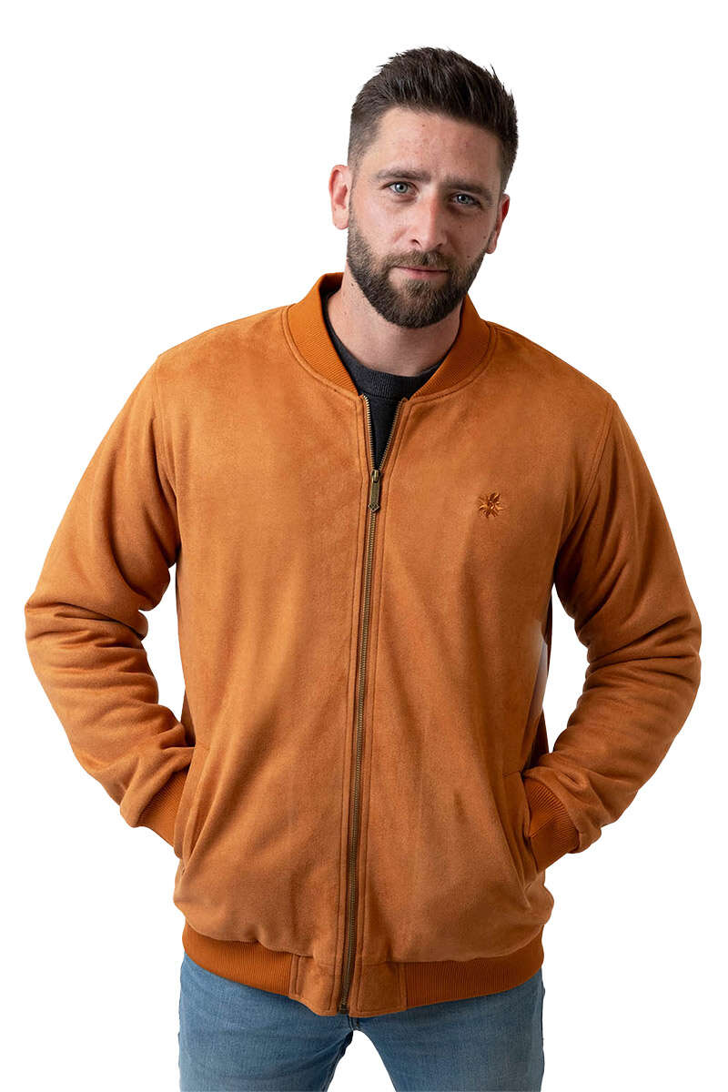 Herren Bomberjacke mit Edelwei-Stickerei braun Bild 2