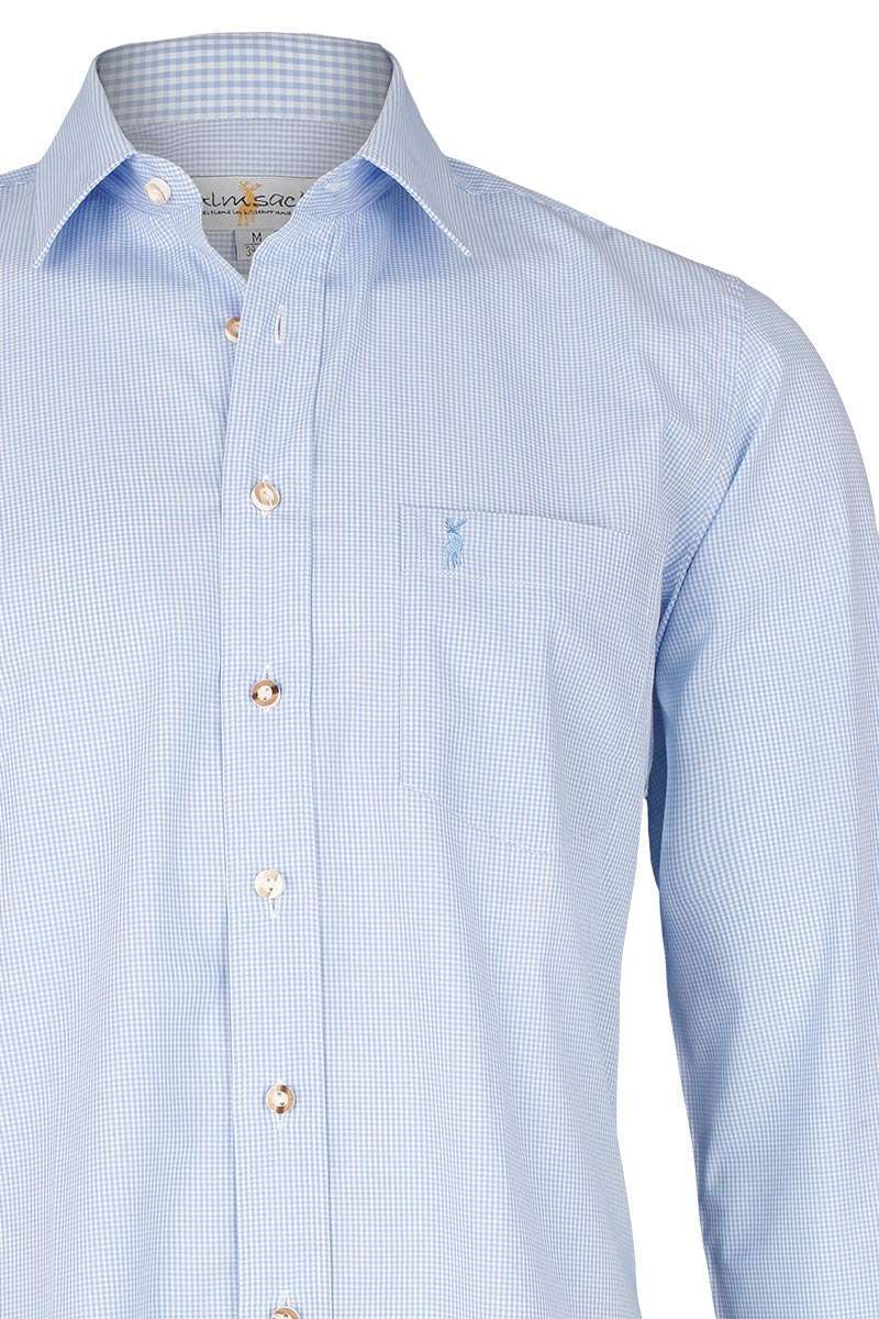 Trachten Karohemd slim fit iceblau Bild 2