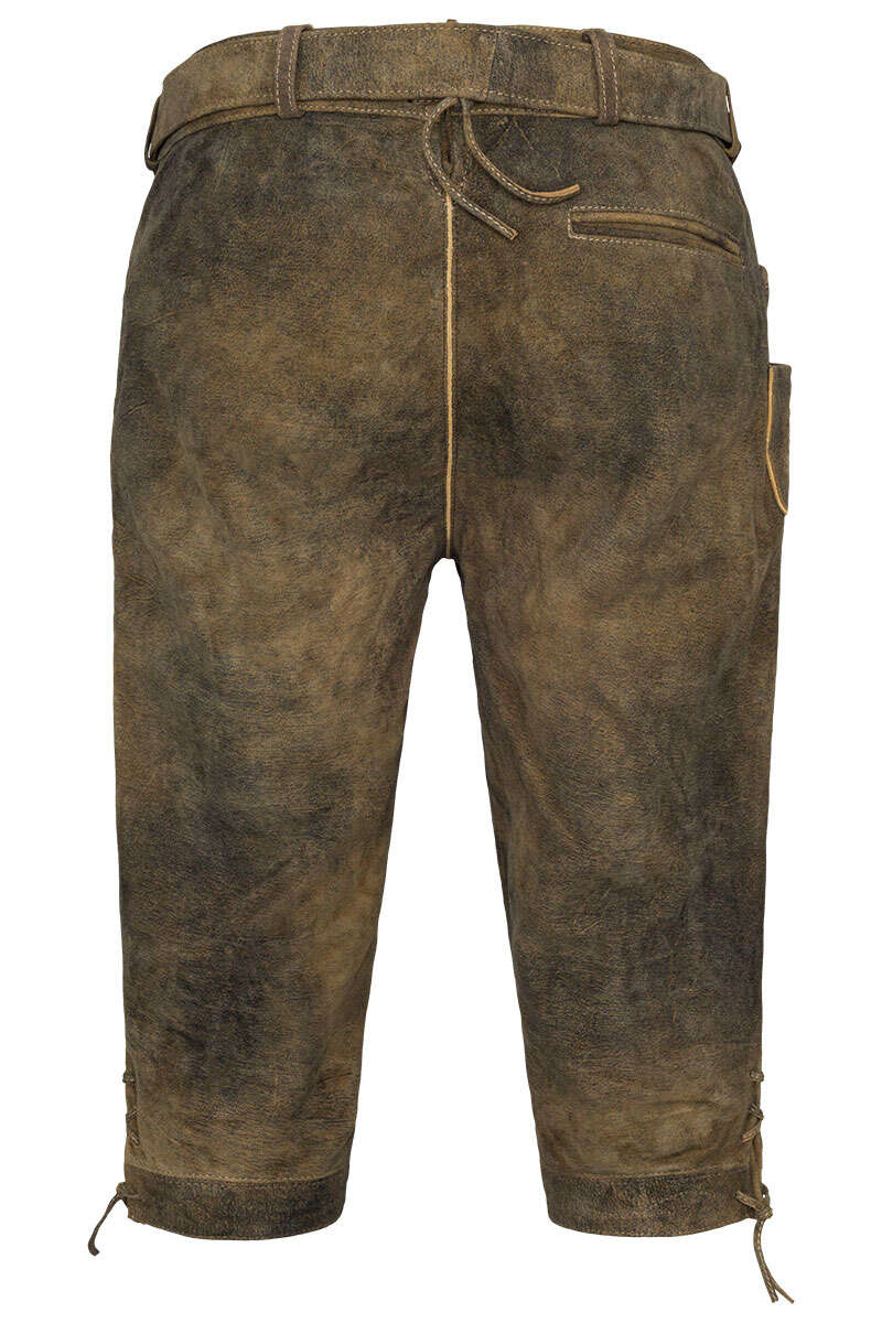 Herren Lederhose Kniebund mit Grtel caribo sand Bild 2