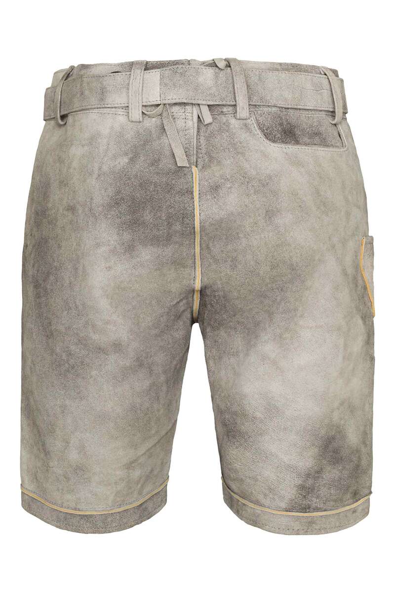 Herren Trachtenlederhose kurz mit Grtel hellgrau Bild 2