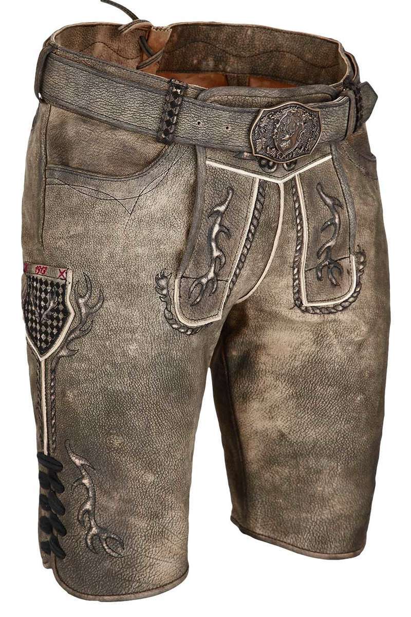 Kurze Herren Lederhose Tundra Schwarz