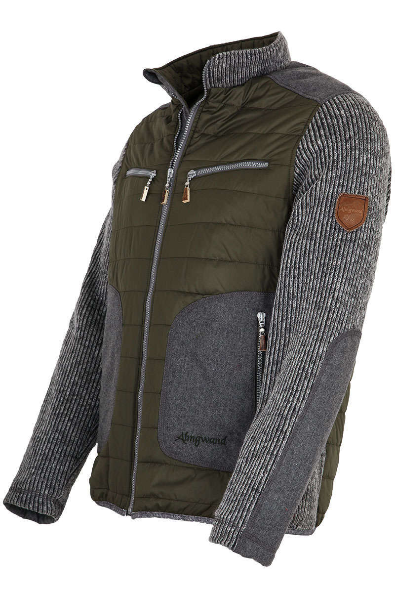 Herren Stepp-Strick-Jacke oliv grn Bild 2