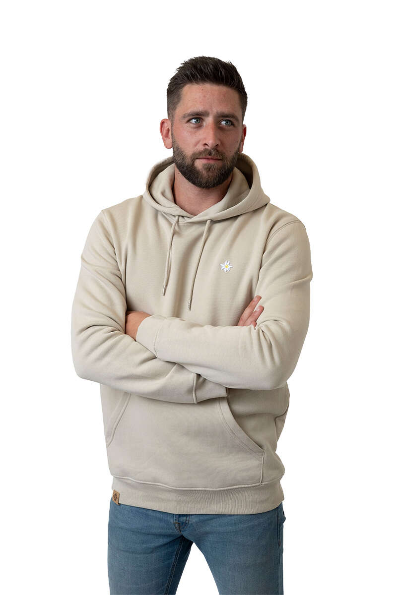 Kapuzenpullover Hoodie Edelwei Bio-Baumwolle beige Bild 2