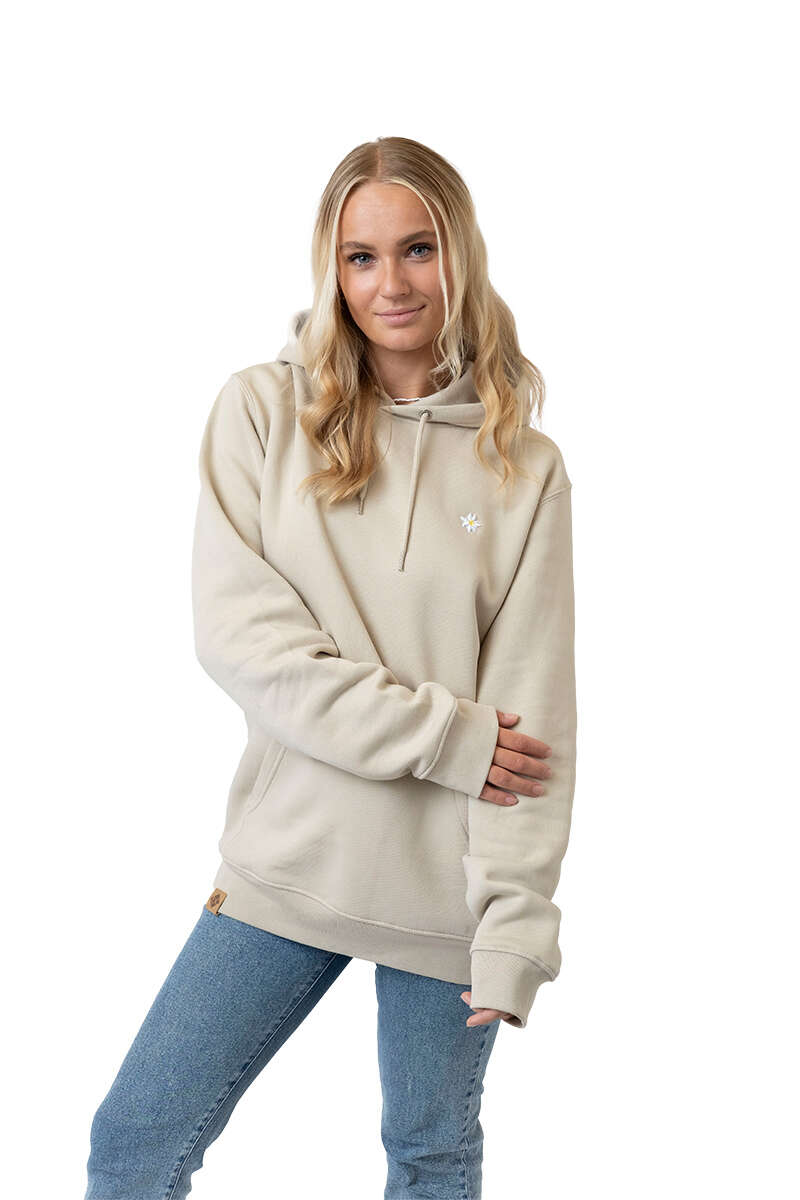 Kapuzenpullover Hoodie Edelwei Bio-Baumwolle beige Bild 2