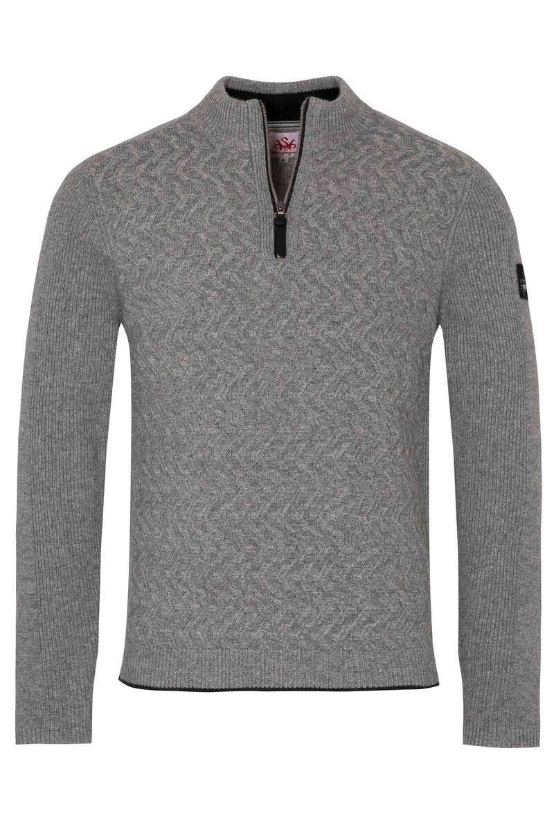 Herren Strickpullover Alpin Troyer Hellgrau