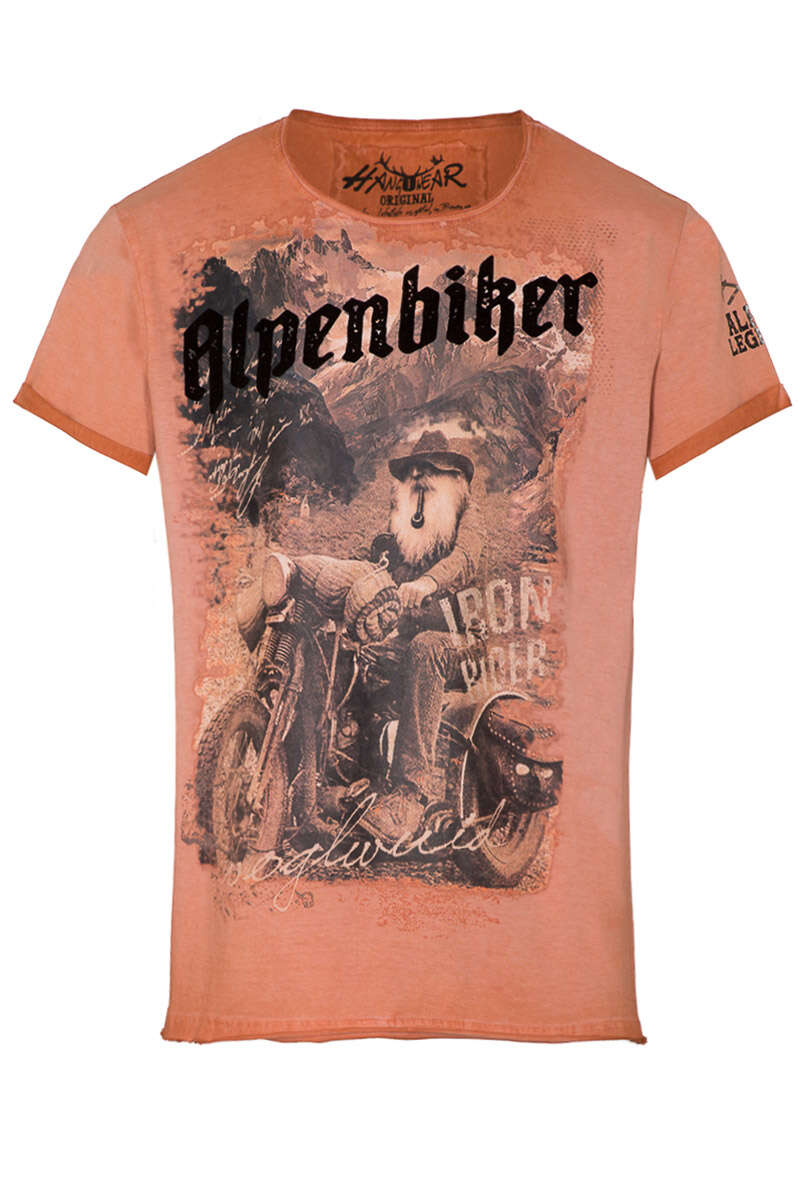 Herren T-Shirt 'Alpenbiker' orange