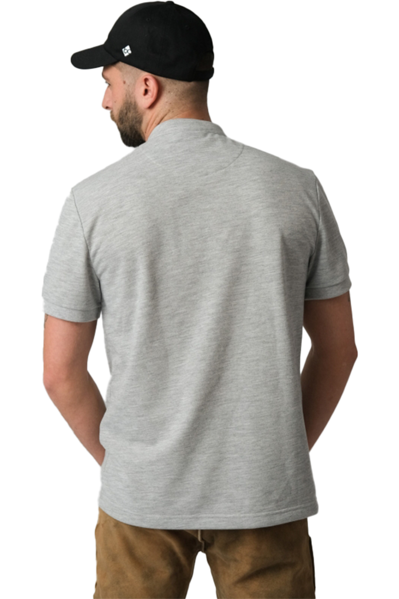 Herren Polo-Shirt Edelwei hellgrau Bild 2