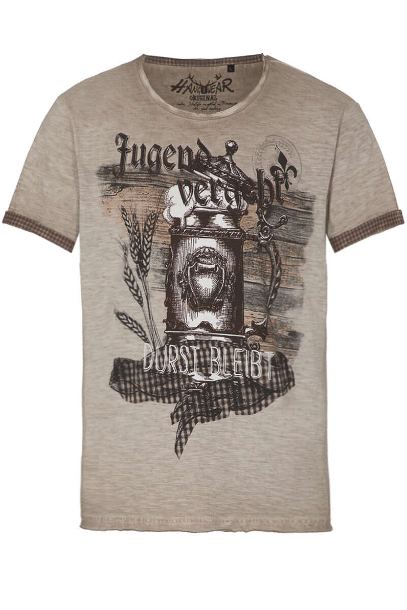 Herren T-Shirt Makrug Bier beige