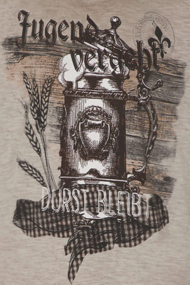 Herren T-Shirt Maßkrug Bier beige Bild 2