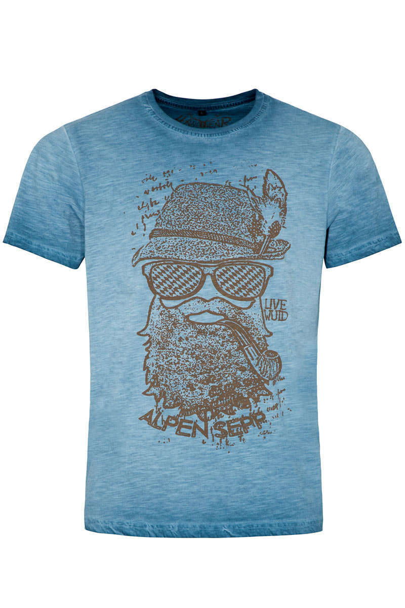 Herren T-Shirt Alpen Sepp blau