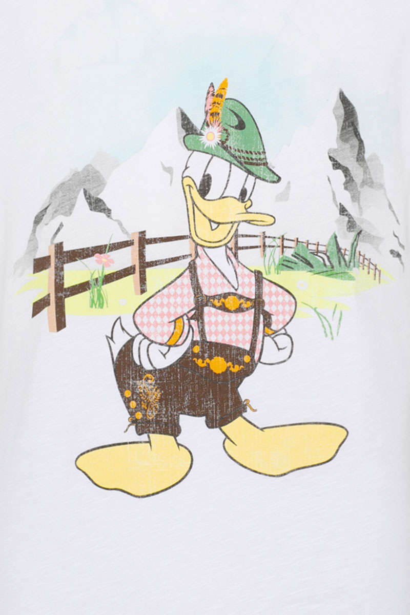 Herren Trachten-T-Shirt mit Donald Duck-Motiv weiß Bild 2