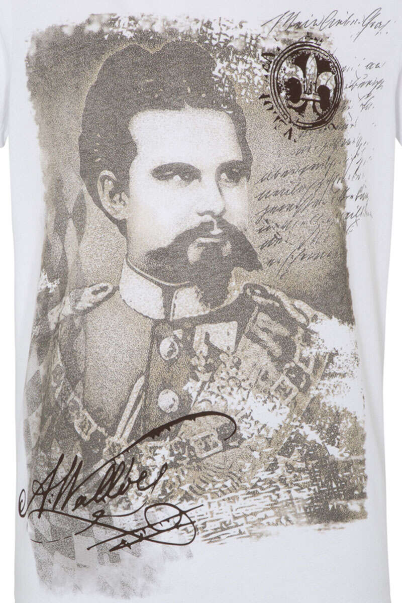 Herren T-Shirt mit Ludwig II weiß Bild 2