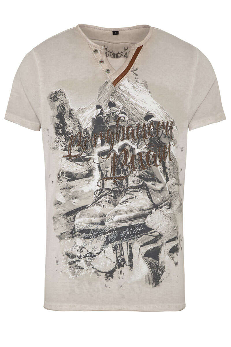 Herren T-Shirt 'Bergbauern Buam' beige