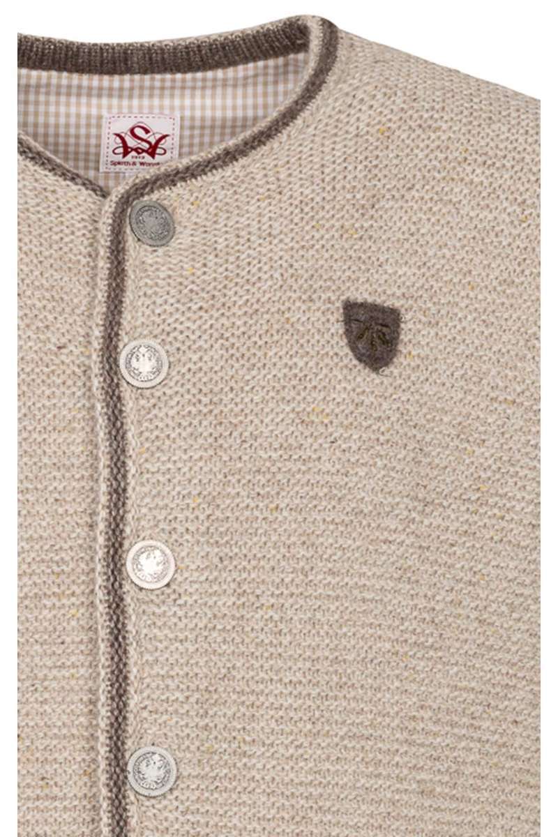 Herren Trachten-Strickj-Jacke Natur Beige Bild 2