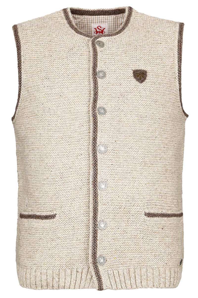 Herren Trachten-Strickweste in natur beige