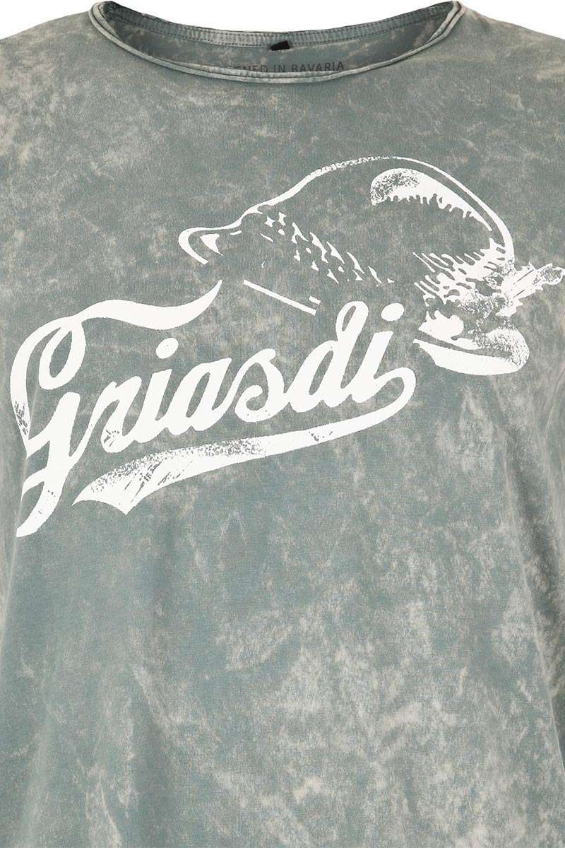 Herren Trachten T-Shirt  Griasdi grau Bild 2