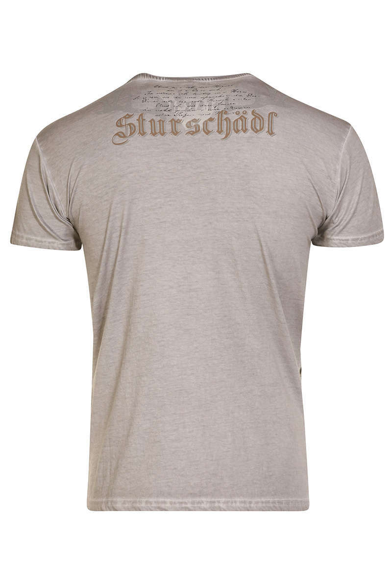 Herren Trachten T-Shirt Sturschdl grau Bild 2