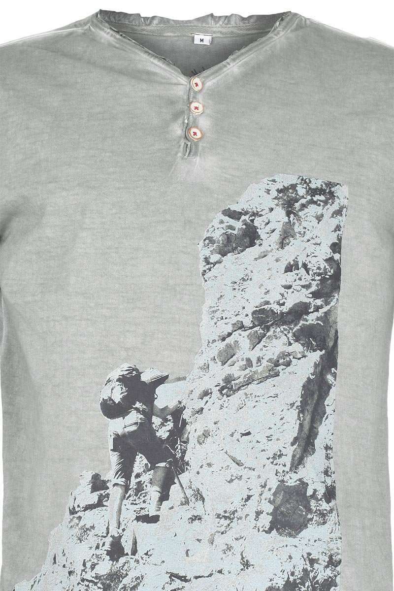 Trachtenshirt Bergsteiger Print grau Bild 2