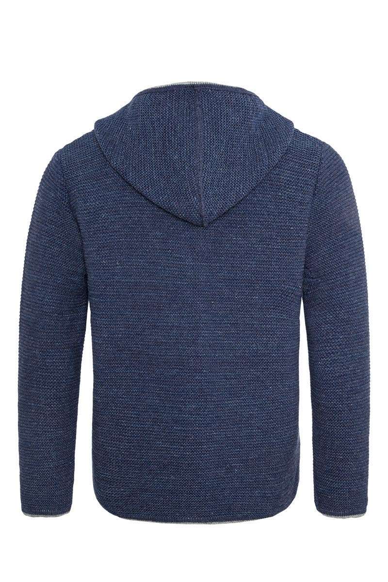 Herren Trachtenstrickjacke mit Kapuze jeansblau Bild 2