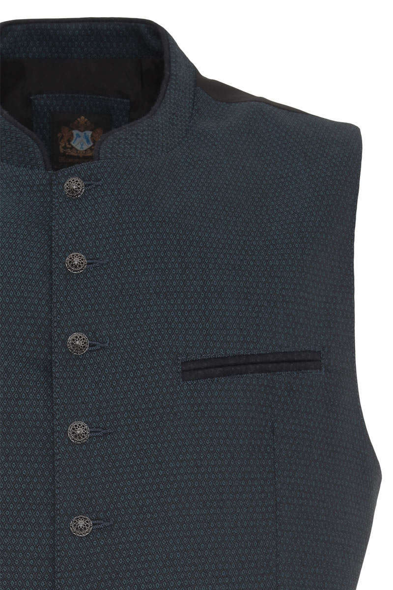 Extra slim Stretch Trachtenweste blau Bild 2