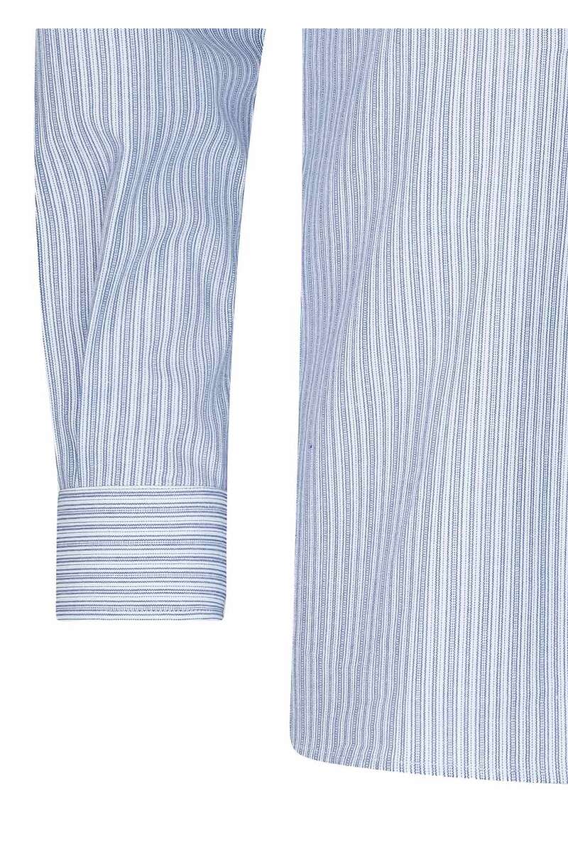 Trachtenhemd Stehkragen mit Riegel Regular blau gestreift Bild 2
