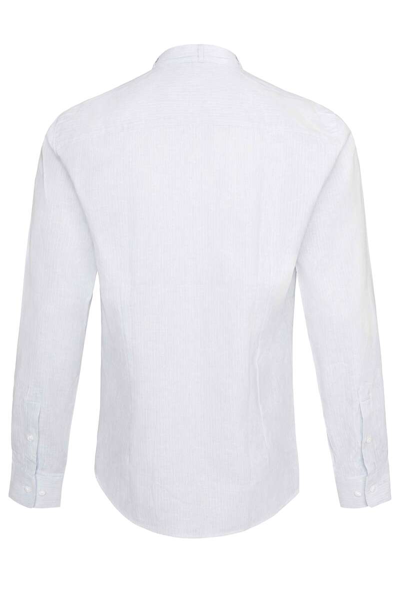 Trachtenhemd Stehbund slim-fit hellblau-weiß Bild 2