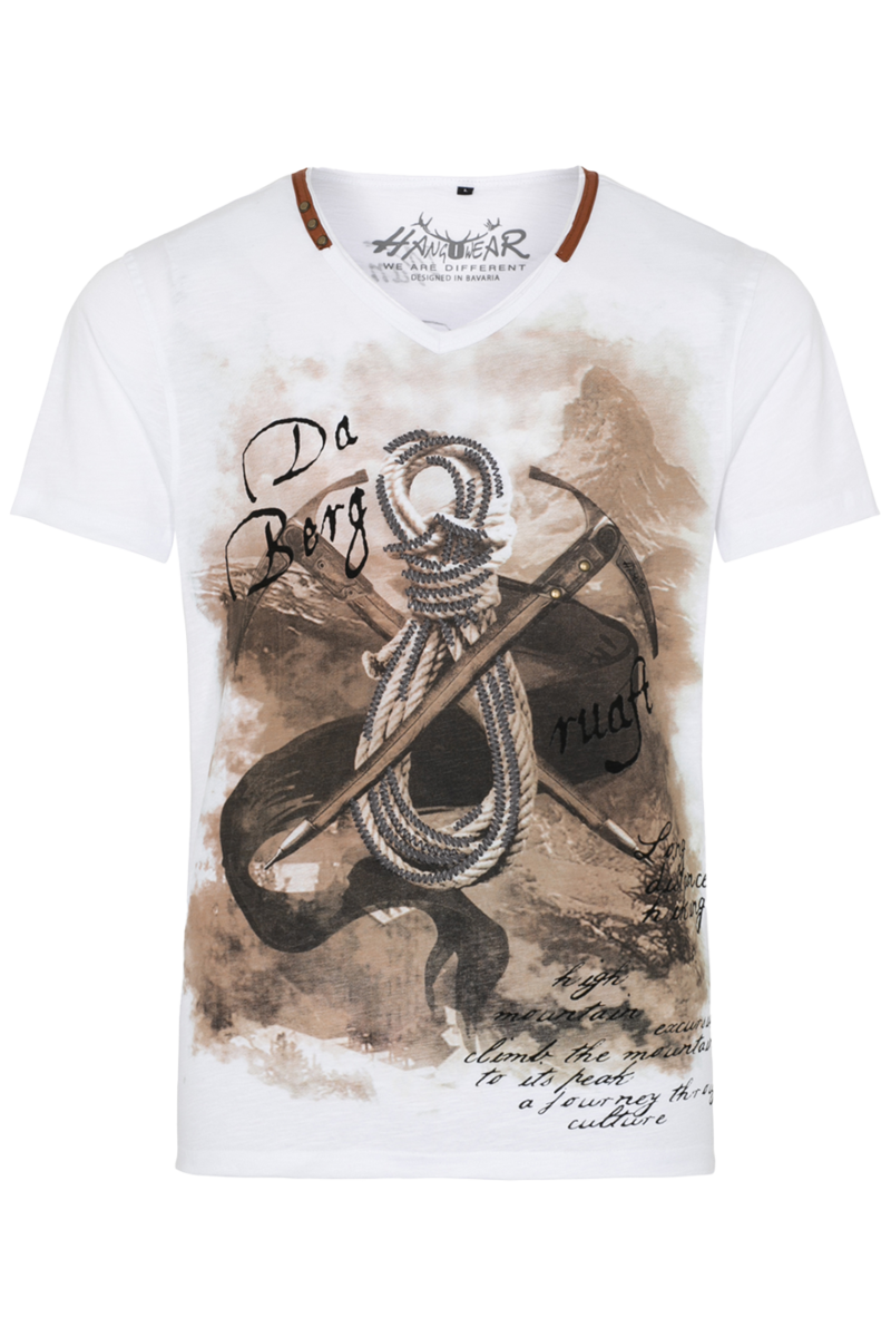 Herren T-Shirt 'Da Berg ruaft' wei