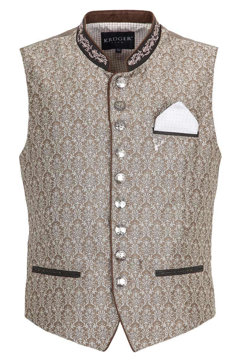 Herren Weste mit Paisleymuster Beige