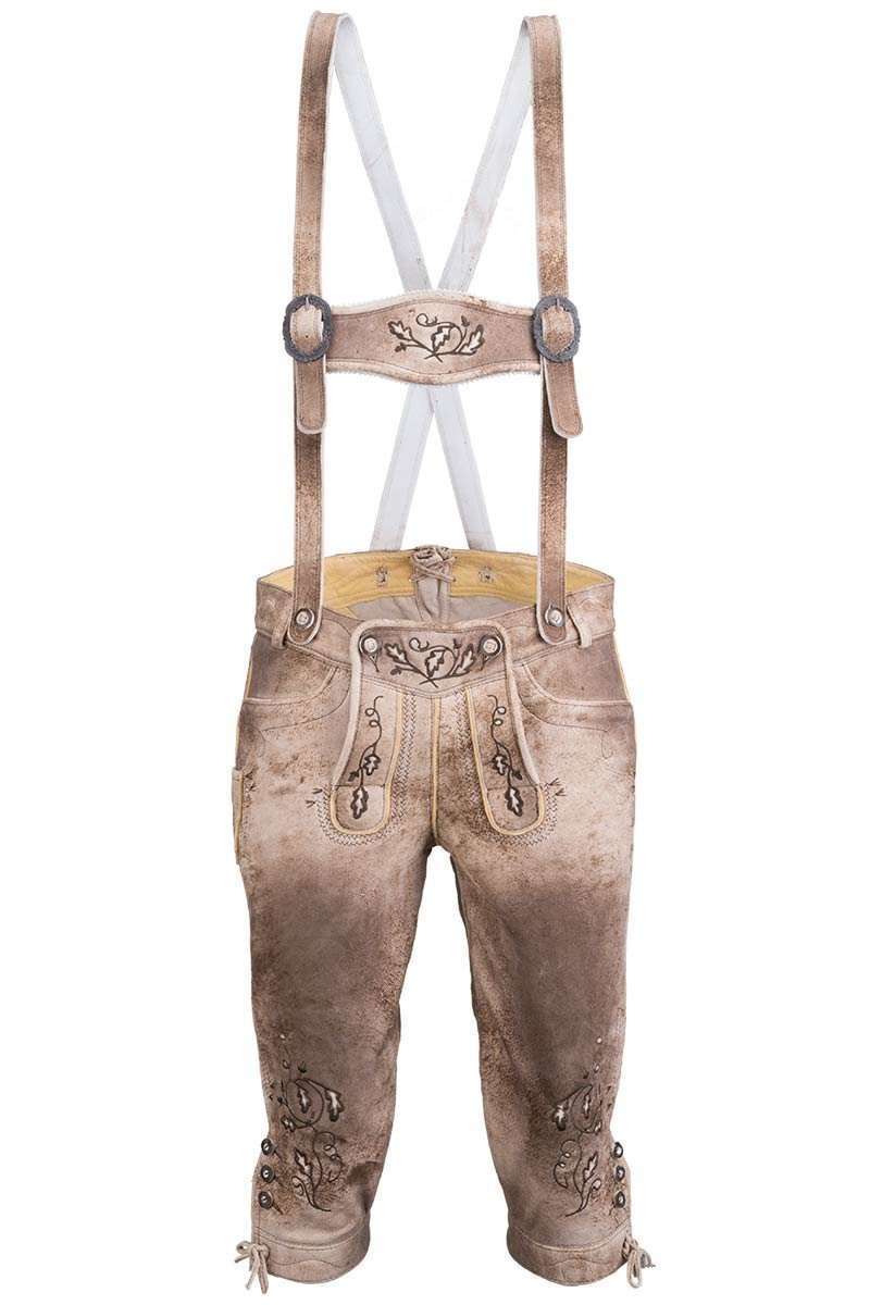 Kniebundlederhose mit Trger hellbraun Bild 2