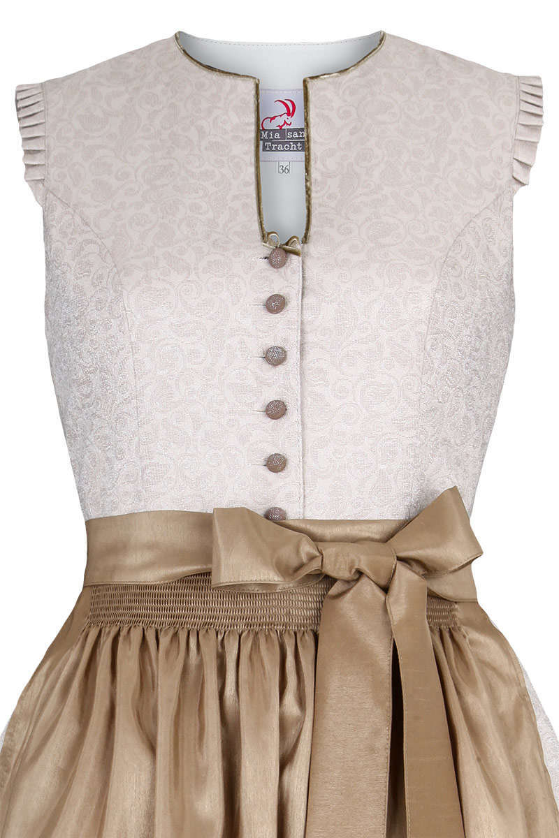 Dirndl hochgeschlossen beige Bild 2